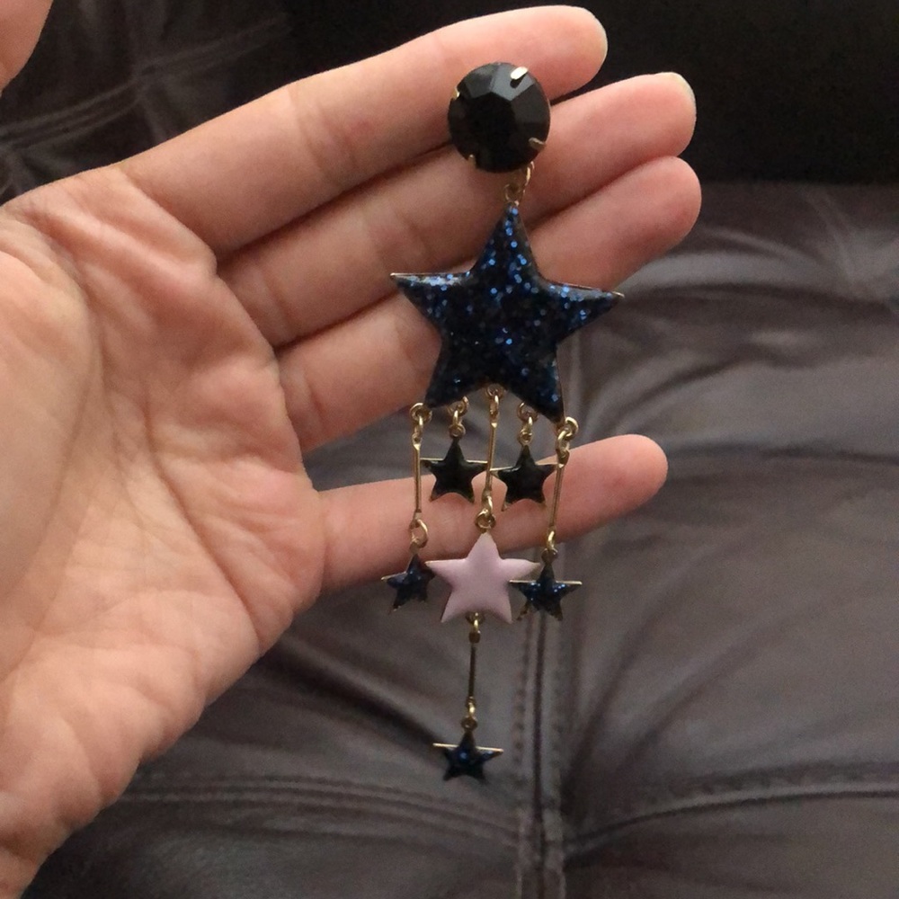 Star Dangle Earrings - Picture 2 of 4